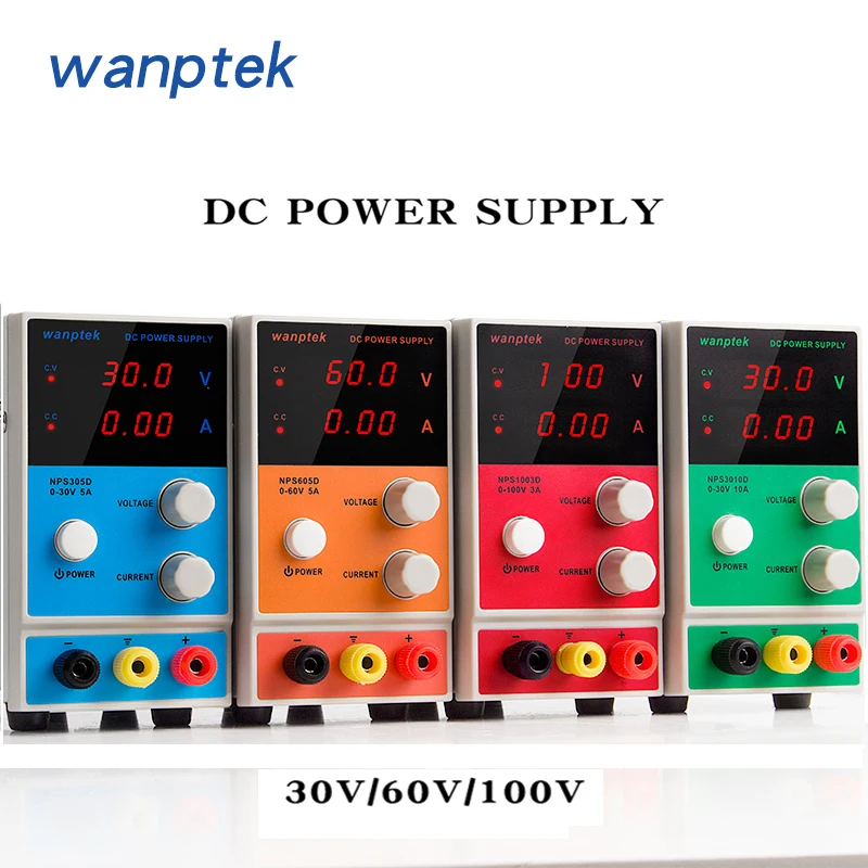 

Wanptek LED DC Power Supply Digital Single phase Adjustable bench 0~30V 0~10A 220V 0.01V/0.001A Switching dc Power supply