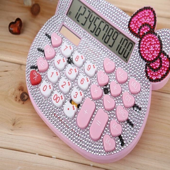 

Voice Hello Kitty Crystal Bow Tie cartoon stick drill calculator set in solar cartoon computer real life pronunciation