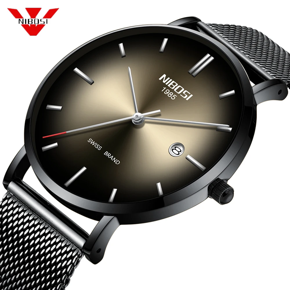 Часы наручные NIBOSI Мужские кварцевые брендовые Роскошные модные