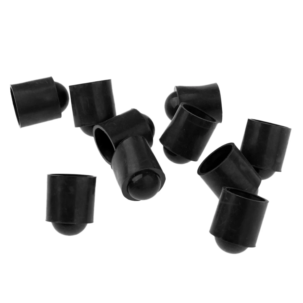10pcs Durable Pool Cue Tip Cover Protector Guard for British Billiard Snooker Sticks with Billiard Table Brush Cleaner