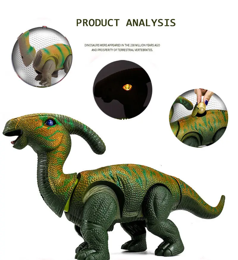 38CM RC Electric Walking Lay Eggs Dinosaur Remote Control Electronic Robot With Light Sound For Kids Baby Toys Christmas Gift