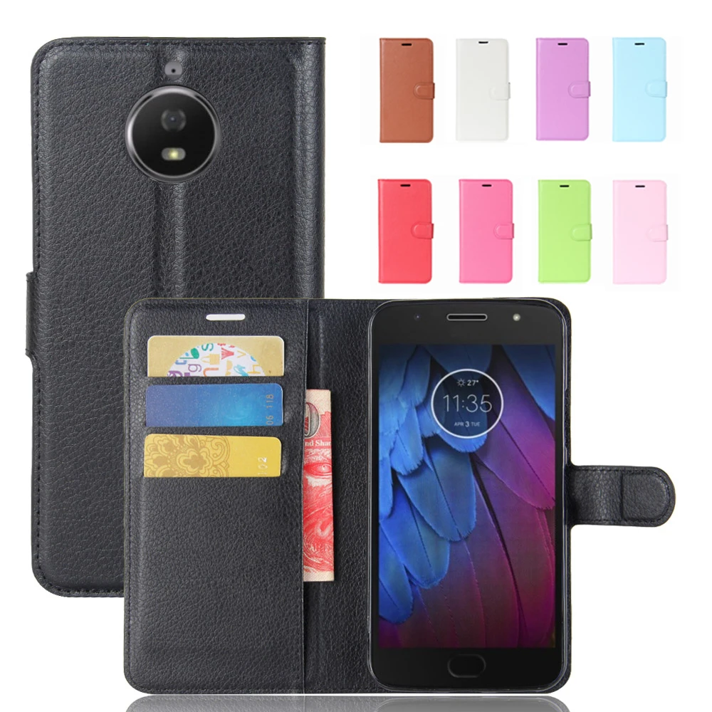 Флип чехол для мото G5 плюс Бумажник кожаный Motorola + XT1670 XT1675 5 2 &quotстенд с держатель
