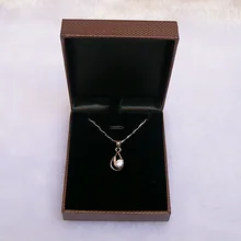 Высокое качество 6 шт./партия ювелирный подарок кулон с секретом коробка коричневый кожзаменитель пластик черный бархат Вставка Ожерелье с кофейной чашкой коробка для хранения