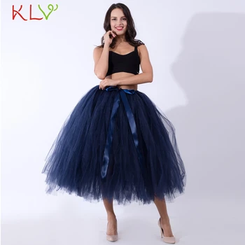 

Skirts Womens Tutu Rok Dames Fluffy Blue White Tulle Long Adult Sexy Skirt High Empire Faldas Mujer Moda 2019 De Verano 18Jan16
