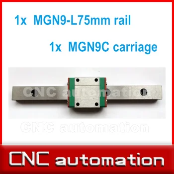 

1pc 9mm width linear guide rail 75mm MGN9 + 1pc MGN MGN9C Blocks carriage for CNC