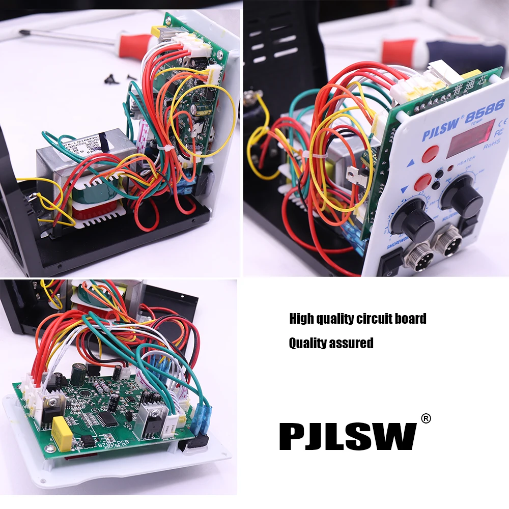 PJLSW 750W 2 в 1 SMD оборудование паяльная станция Eruntop 8586 8586+ пистолет горячего воздуха+ паяльник+ нагревательный элемент
