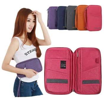 

Durable Unisex Canvas Passport Bags Credit Card Tickets Storage Bag Wallet Bag For Travel Bussiness Purse Organizer 5 Colors