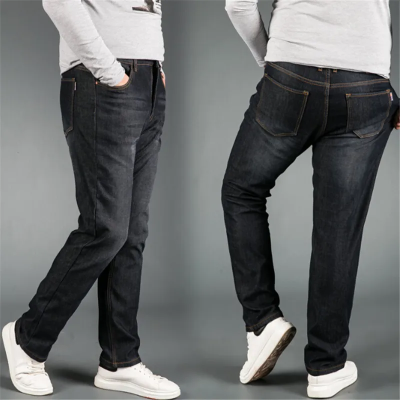 

2016 Cargo Elastic Waist Jean Pants High Quality Tactical Denim Multi Pocket Male Trouser Cargo Skinny Jeans