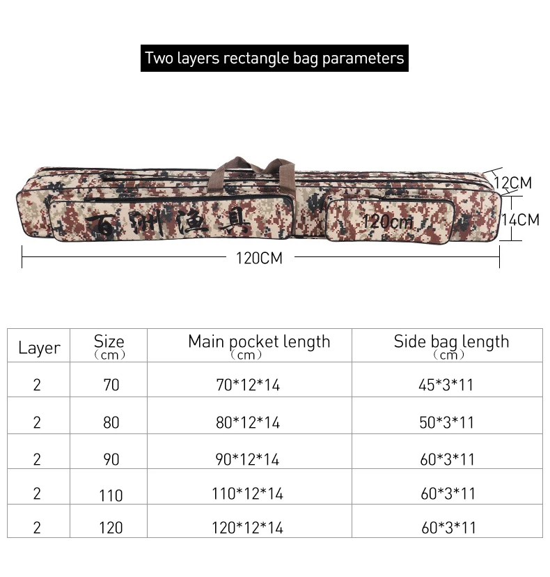 1/2/3/Слои 70/110/120 см сумки для рыбалки сумки для удочек сумка, катушка на открытом воздухе многоцелевой Оксфорд мешок для рыбалки и нарочито бесхитростного дизайна; bolsa de pesca XA87G