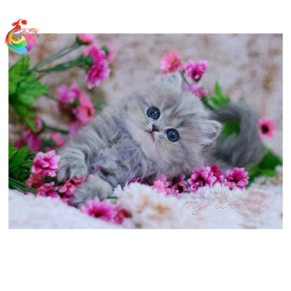 

3D DIY diamond painting needlework diamond mosaic diamond embroidery Flowers Cute cat pattern hobbies and crafts home decor