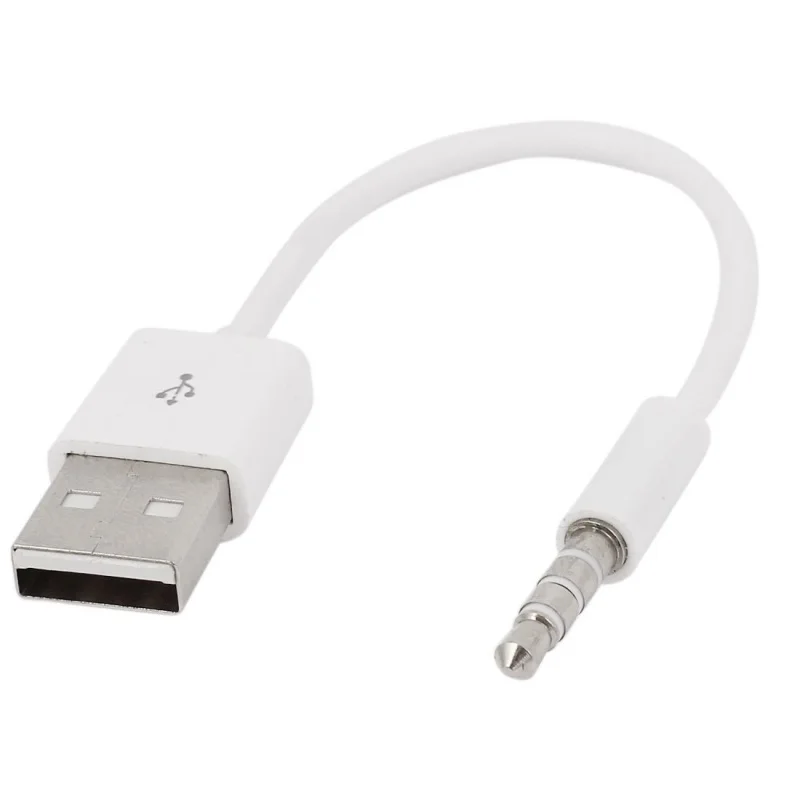 

3.5 mm plug audio AUX plug in cable charging USB 2.0 15 cm white
