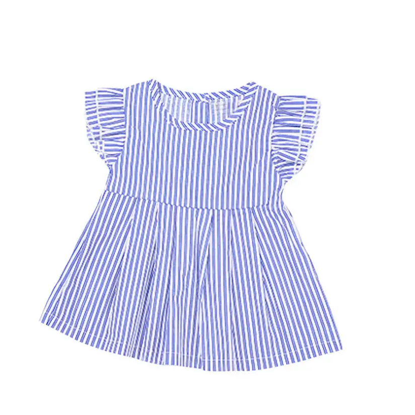 

2018 New Summer Tulle Tutu Bow Dres Summer Baby Kids Girls Princess Sleeveless Dress Striped Print Party Dress 1-4 years old M5
