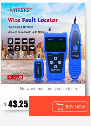 Unique Network monitoring cable tester LCD NF-308 Wire Fault Locator LAN Network Coacial BNC USB RJ45  RJ11 red color NF_308 line toner tracer