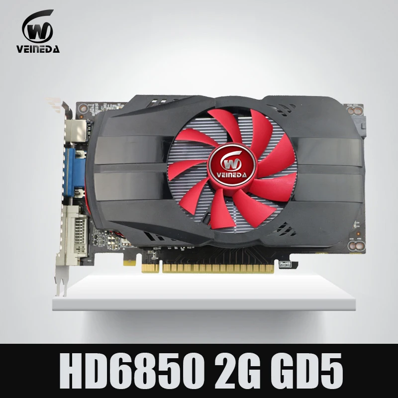 Видеокарты Veineda HD6850 2GB GDDR5 256Bit PC Настольный PCI Express VGA, DVI, HDMI для AMD Radeon Gamings