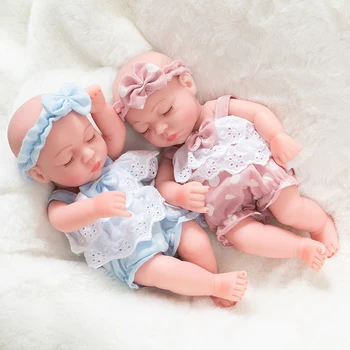 

10inch Newborn Reborn Baby Dolls Silicone Cute Soft simulation Babies playmate Doll gifts For kids photography props lovely girl