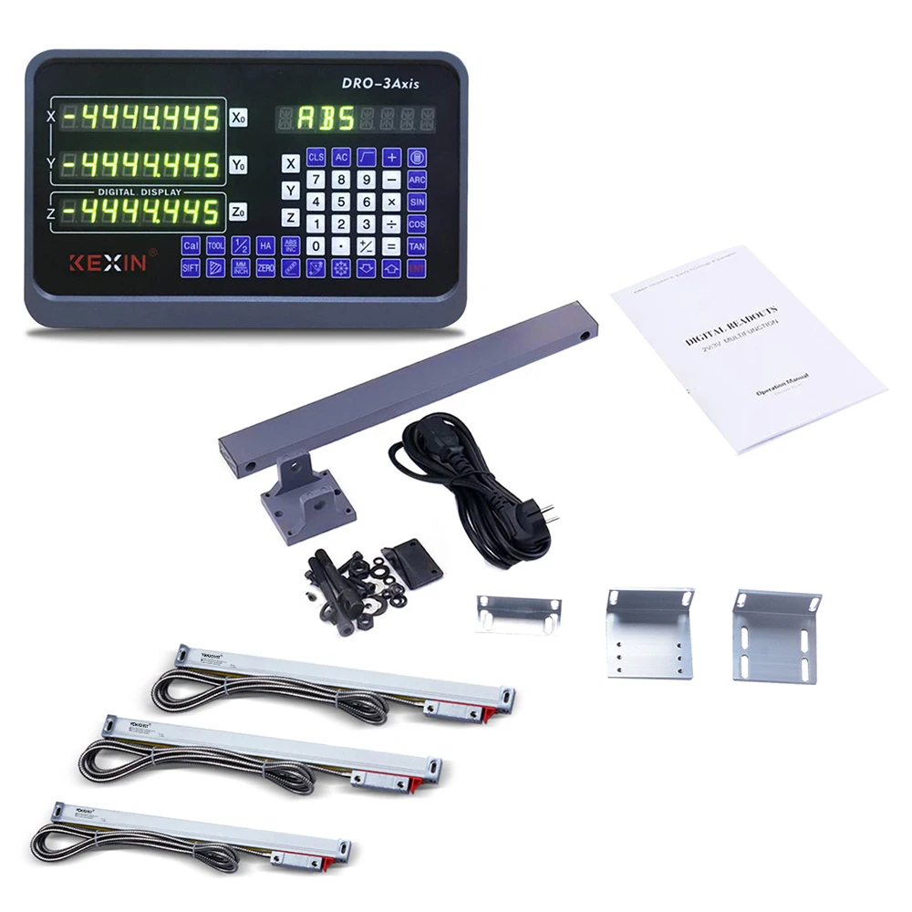 

3 Axis digital readout DRO +3pcs 50-1000mm linear scale linear encoder linear ruler for Drill/EDM/Milling/Grinding/Lathe Machine