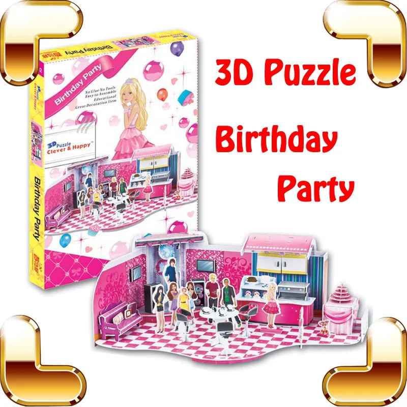 New DIY Gift LEER Birthday Party 3D Puzzle Cartoon Model Girls Doll
