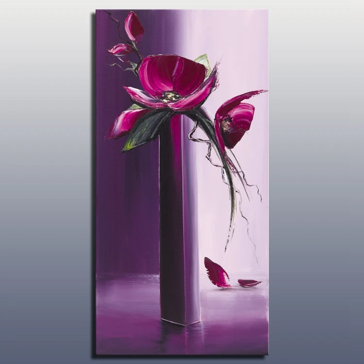 Декоративная картина маслом фиолетового цвета с ножом в палитре|oil painting|flower oil