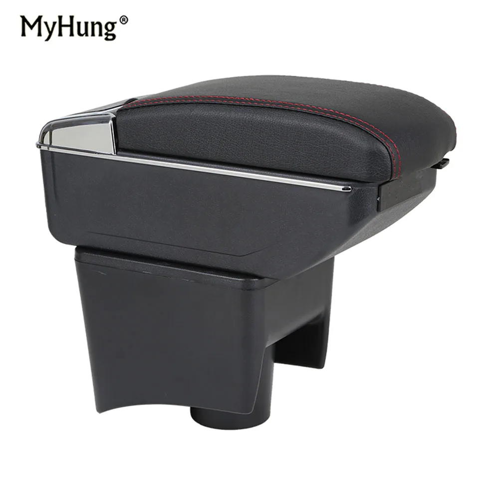 

Car Armrest box For VW Polo Vento 2010-2017 Central Console Arm Store content box cup holder ashtray With Rise and Down Function