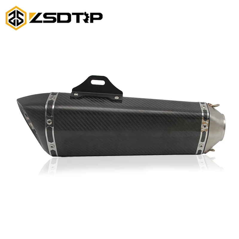 ZSDTRP 51mm AK Motorcycle Exhaust Carbon Muffler Scooter GP Pipe Dirt Bike For Large Displacement R1 R3 R6 FZ6 ATV | Автомобили и