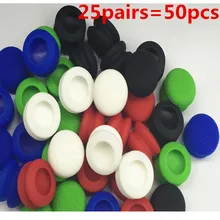 50 шт. двойным рокером усиленный поднятый силиконовой резины аналоговый мини-джойстик ручки чехол для джойстика колпачки для Playstation 4 PS4 Xbox One