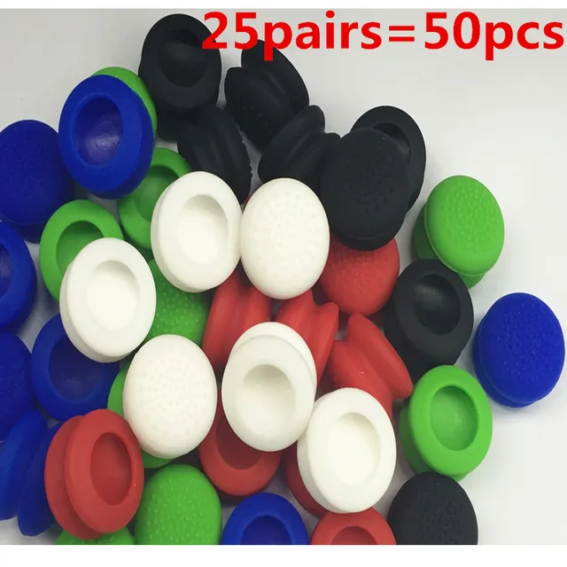 Special Price 50PCS Double Rocker Enhanced Raised Silicone Rubber Analog Stick Thumb Grips Joystick Cover Caps For Playstation 4 PS4 Xbox One
