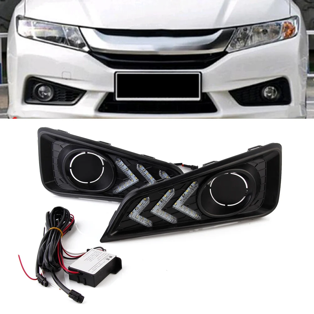 

NOVSIGHT Auto Car LED DRL Daytime Running Lights Driving Fog Lamp Daylight 12V for Honda City 2015-2017 D25