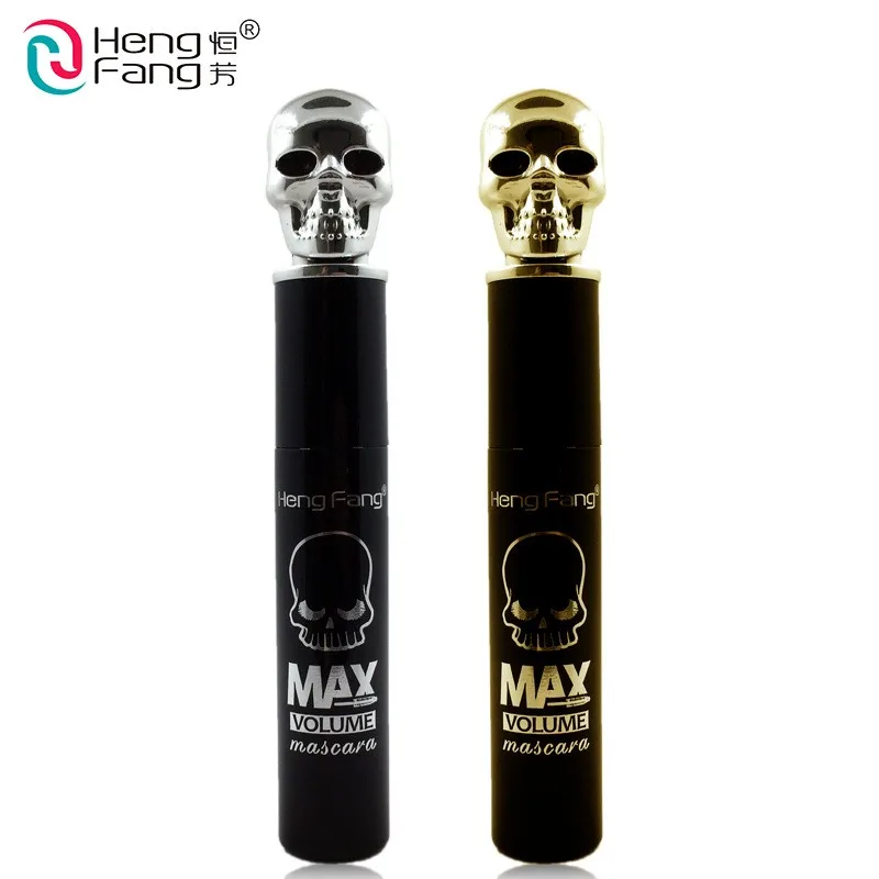 HengFang brand ink black mscara makeup skull shape MAX colossal Lengthening cilia waterproof Curling mascaras thick cosmetics