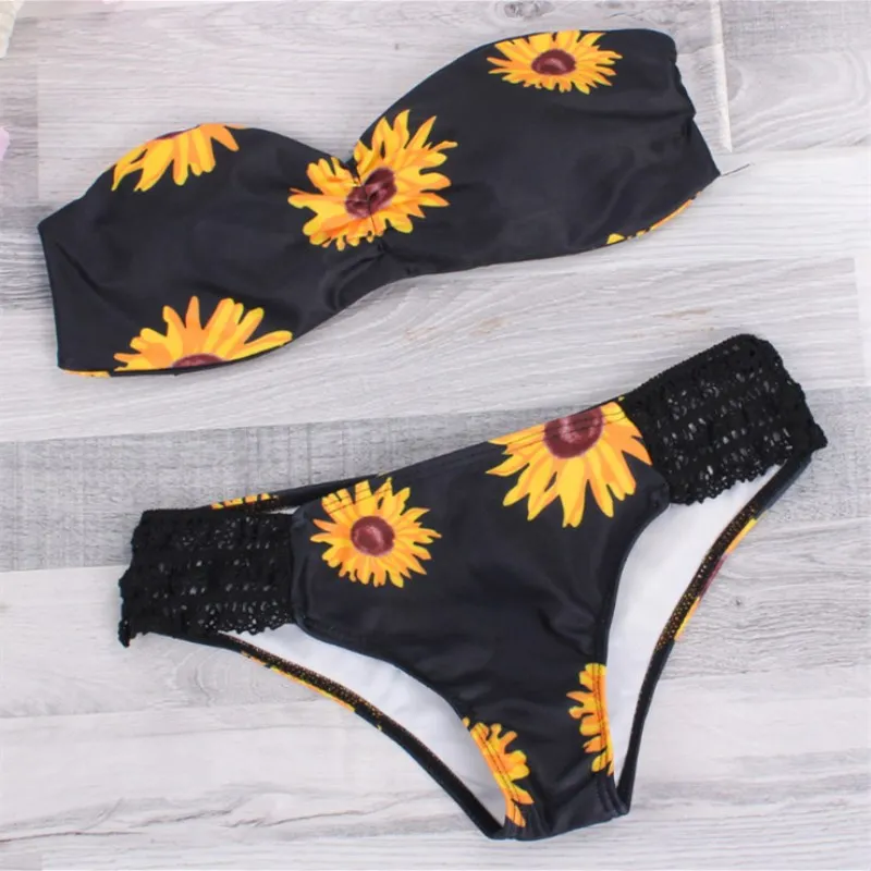 sunflower strapless bikini