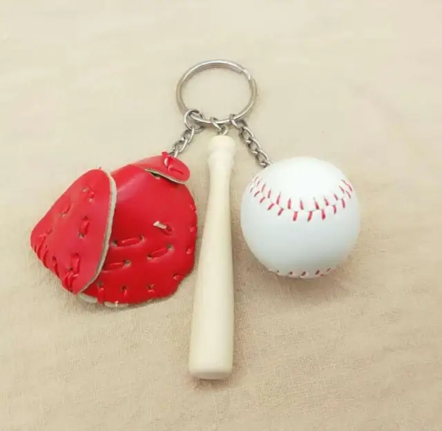 100pcs/Lot baseball keychain baseball keyring baseball key chains 3in1