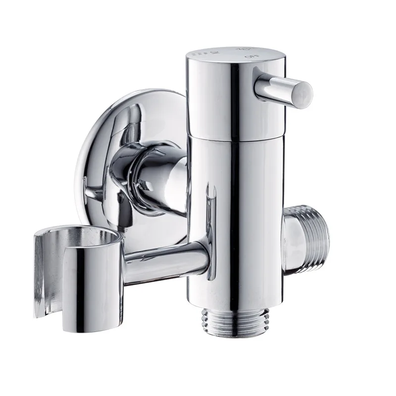 Настенное крепление из меди Туалет заподлицо значение угловой клапан латунь водяной клапан для ванной комнаты Туалет ручной Биде опрыскиватель два выхода