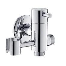 Настенное крепление из меди Туалет заподлицо значение угловой клапан латунь водяной клапан для ванной комнаты Туалет ручной Биде опрыскиватель два выхода