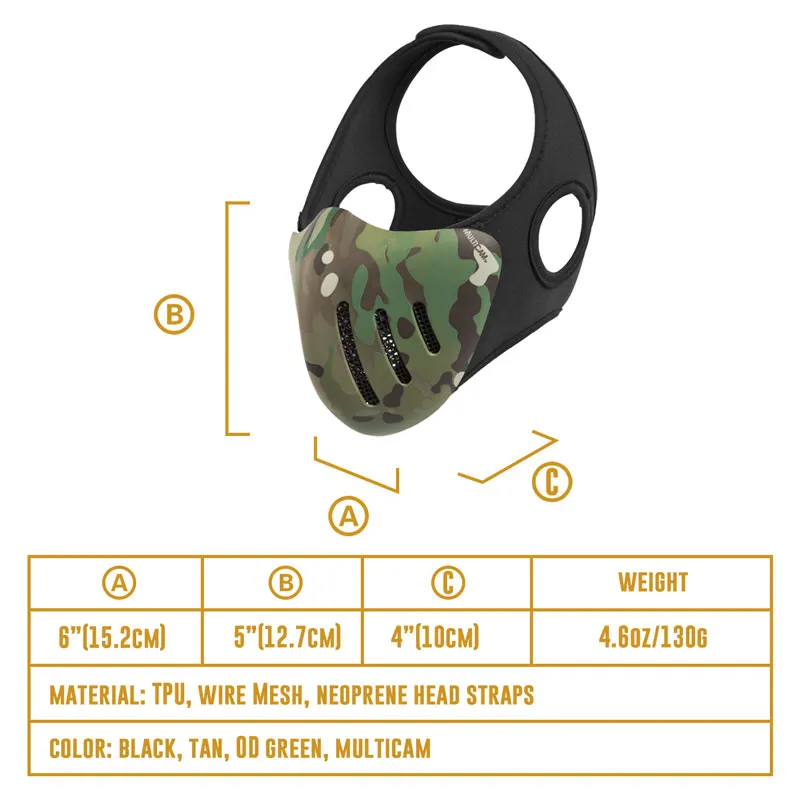 OneTigris Half лицо Airsoft маска Ганнибал защитные сетки для страйкбола пейнтбол с