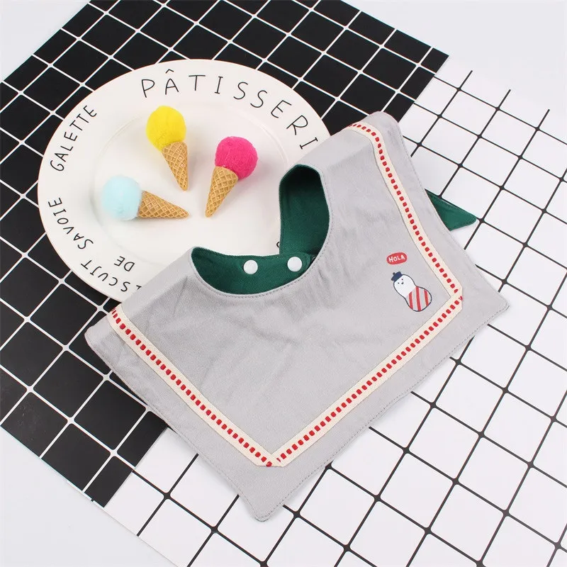 3Square Scarf Baby Bandana Bibs Newborn Boys Girls Absorbent Cotton Saliva Towel Buckle Closure Adjustable Toddler Burp Cloth