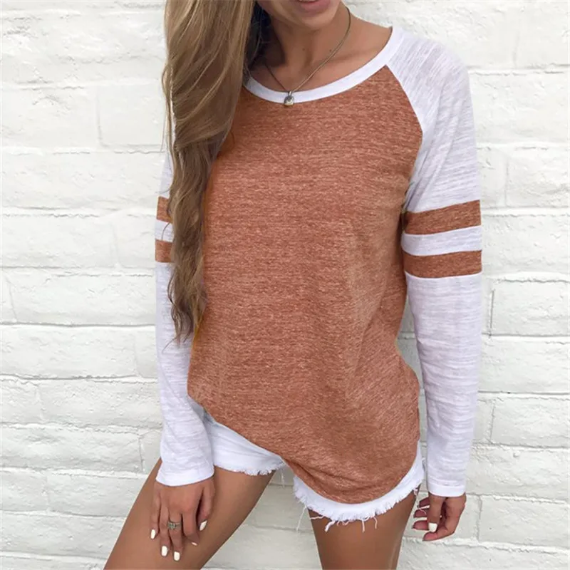 2019 Fashion  splice Female Shirt Women Tops and Blouses Long Sleeve O-neck Autumn Blouse Blusas Plus Size Clothing