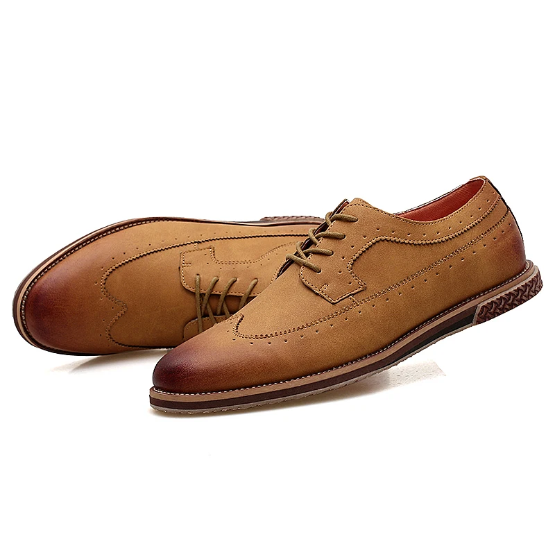 fashion suede leather men shoes elegant male footwear italian office leisure moccasins dress classic brogue oxford shoes for men (16)