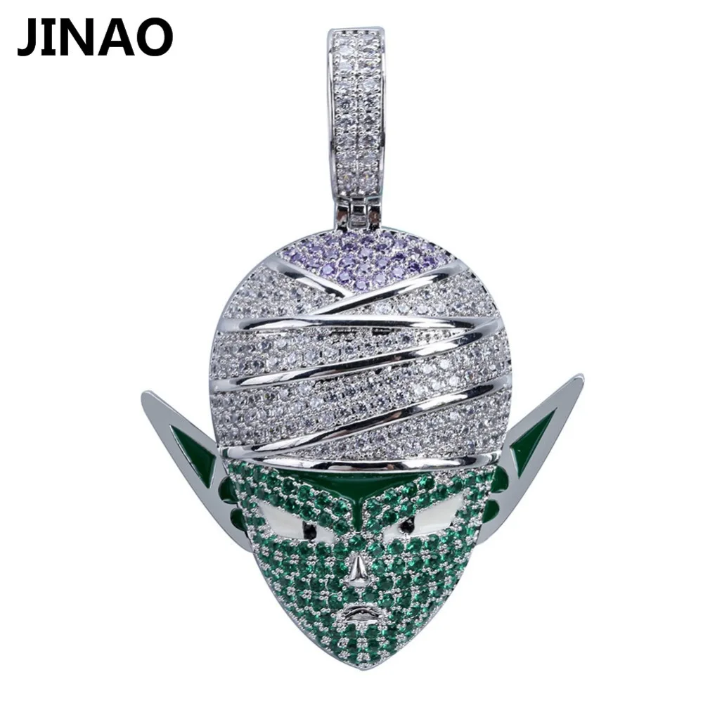 JINAO хип хоп ювелирные изделия Dragon Ball льдом цепи аниме Piccolo кулон кубический циркон персонализированные ожерелье для рождественские подарки