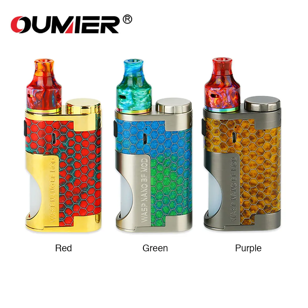 

Hot Sell OUMIER WASP NANO MECH Squonk Kit with 8ml Bottle & WASP NANO RDA & Mechanical MOD Vape Vaporizer vs VGOD Pro Mech