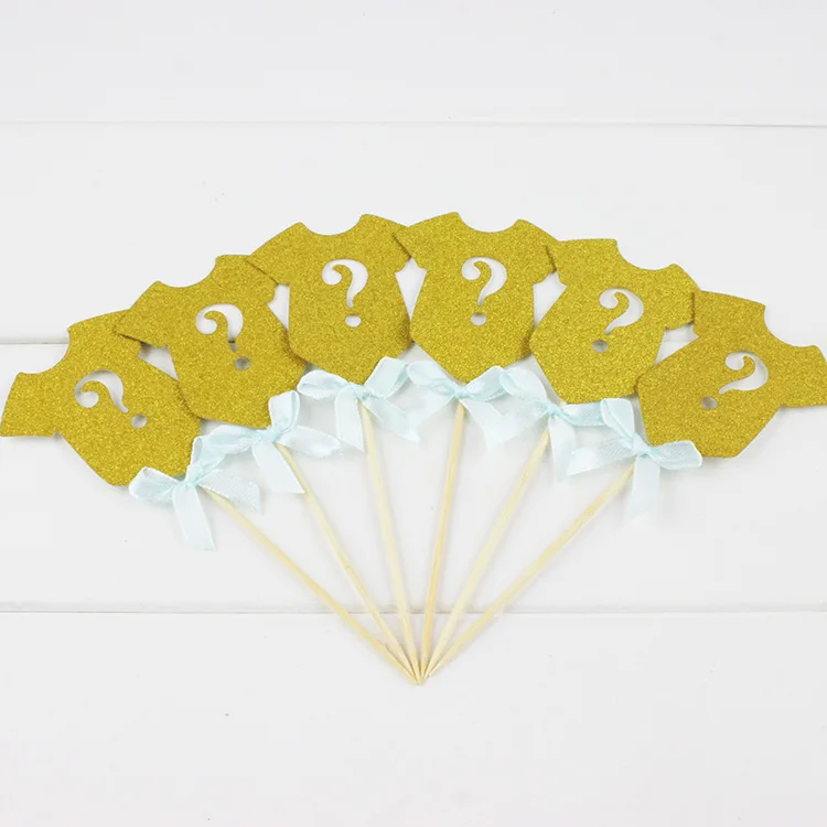 

6PCs He Or She Cake Topper For Baby Shower Girl Or Boy Happy Birthday Cupcake Party Decoration Suppliers Cake Decorating Tools