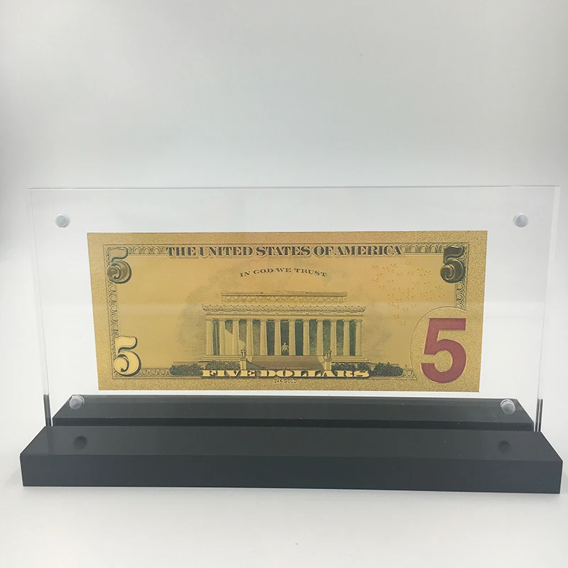 КЕЛИН Американский 1 доллар 24 k банкнота из золотой фольги деньги с симпатичной акриловой рамкой подставка для банка подарочные сувениры