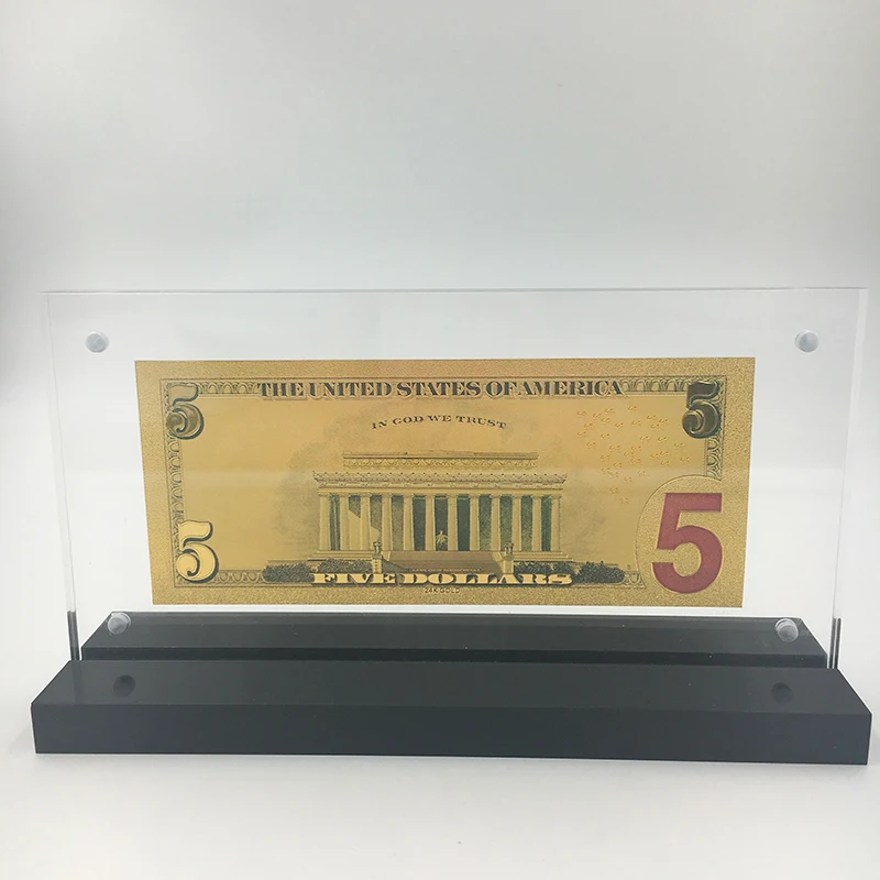 Kelin Американский 1 доллар 24k Золотая фольга банкноты деньги с красивой акриловой