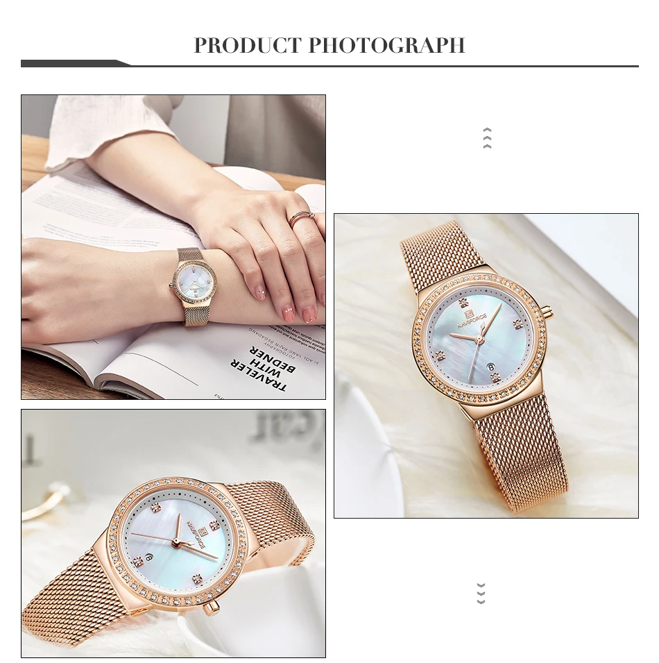 NAVIFORCE New Rose Gold Women Watch Business Quartz Watch Ladies Top Brand Luxury Female Wrist Watch Girl Clock Relogio Feminin (6)