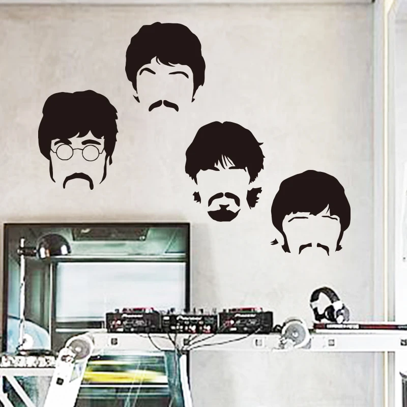

Good quality Art design music team cheap vinyl home decoration wall sticker removable house decor cartoon musician room decals