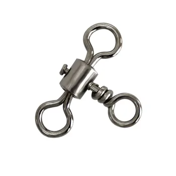

50PCS/Lot High Speed 3 Way Cross-Line Rolling Swivels Fishing Line Connector Swivels 1# 2# 3# 4# 5# 6#