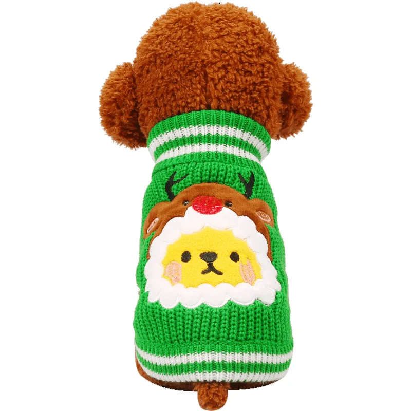 Хэллоуин Рождество свитер для собаки для кошки для домашних животных на год одежда для маленьких средних собак Чихуахуа Мопс бульдог щенок кошка одежда пуловер - Цвет: Green