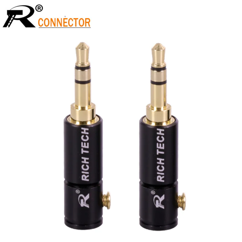 100pcs Jack 3.5mm Audio Plug 3 Pole Gold-plated Earphone Connector with Aluminum tube&ampScrew locks welding free packing | Обустройство