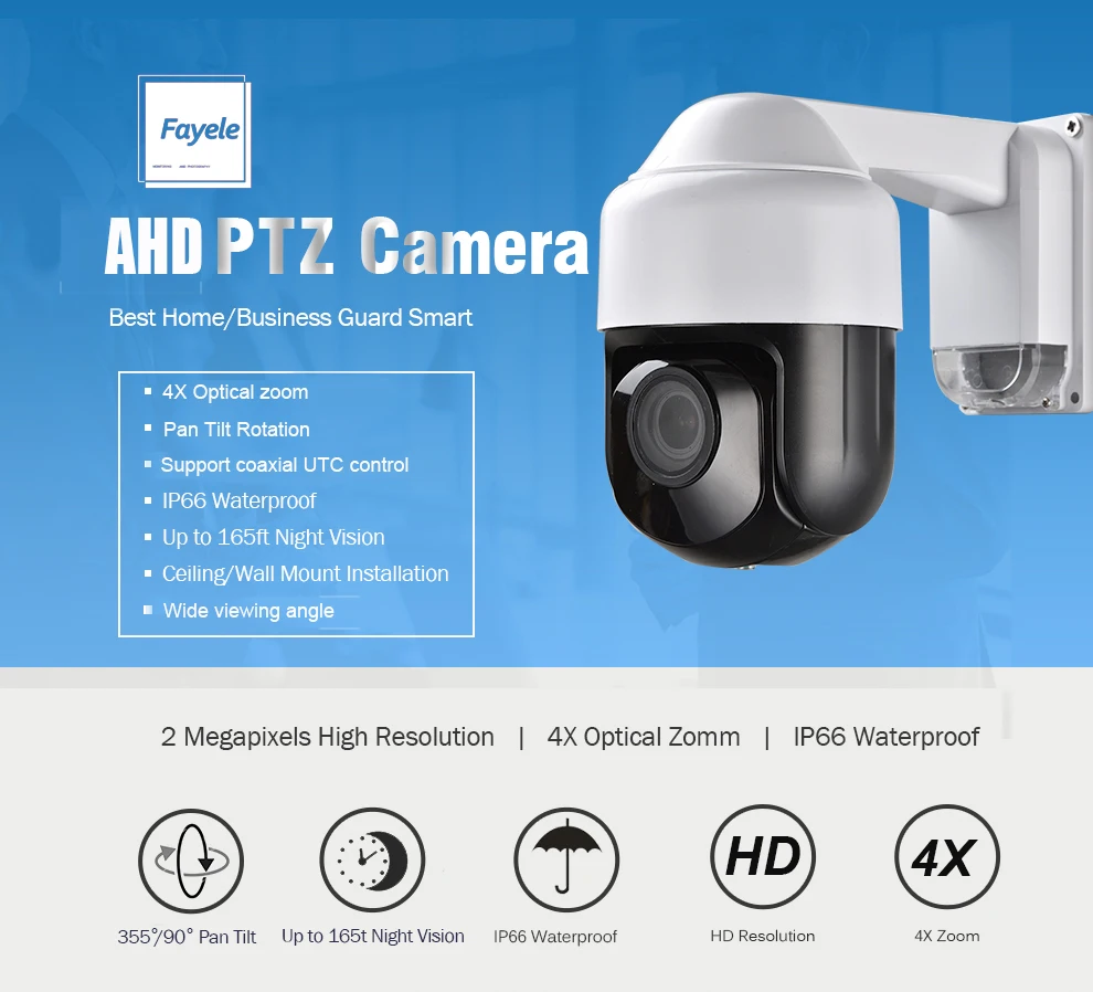 CCTV безопасности IP66 AHD 1080 P PTZ Камера Full HD 2MP " Мини Размеры 4X с переменным фокусным расстоянием 2,8-12 мм ИК Автофокус UTC коаксиальный RS485 PTZ Управление