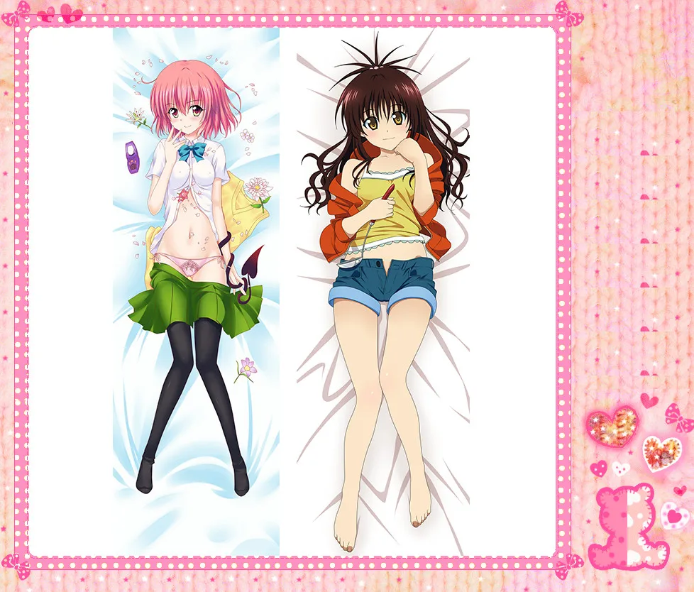 

Anime Cartoon To Love Ru Darkness Momo Velia Deviluke Double Bolster Hugging Pillow Case Cover Pillowcase Peach Skin 2 Way 03