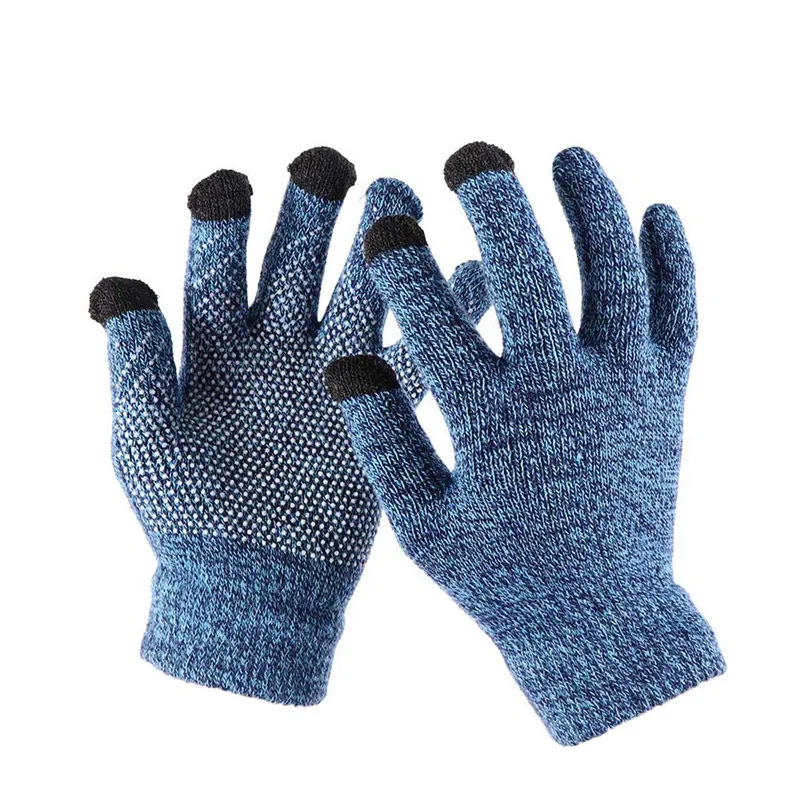 1 пара унисекс, зимние теплые вязаные перчатки для телефона, перчатки для телефона, женские теплые Нескользящие варежки, женские жаккардовые перчатки - Цвет: 47-NL