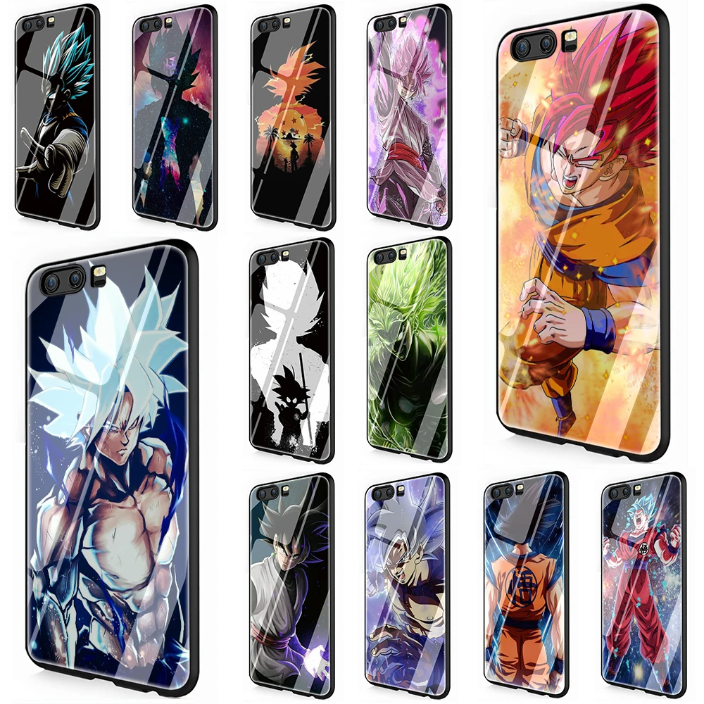 

Dragon Ball Saiyan Goku Tempered Glass TPU Cover Case for Huawei P10 P20 P30 Mate 20 Honor 9 10 Lite Pro 7A 8X P Smart